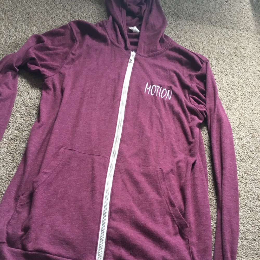 Wine colored dance zip up